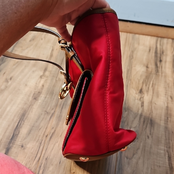 Michael Kors Women's Nylon Red and Tan Travel Tote - Picture 16 of 16